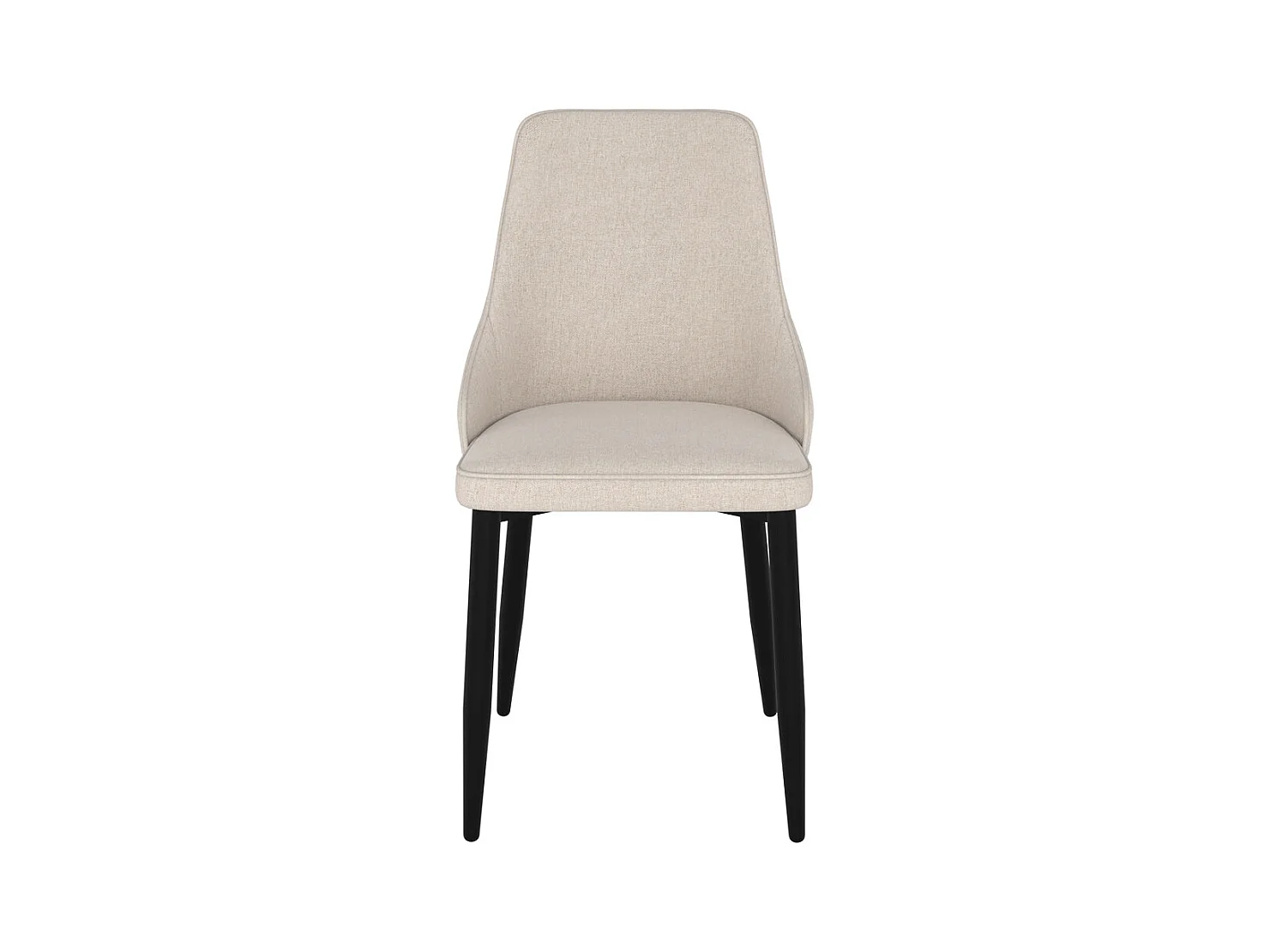 Lot de 2 chaises en tissu beige et pieds en métal - Pipo