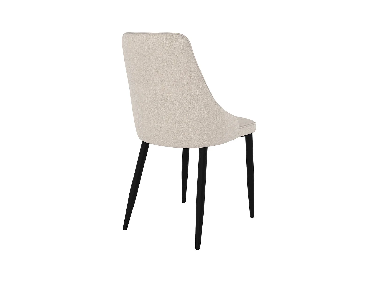 Lot de 2 chaises en tissu beige et pieds en métal - Pipo