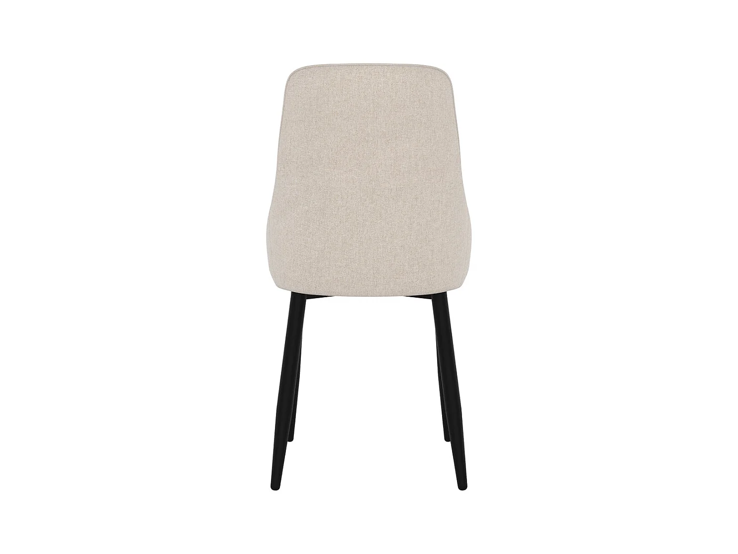 Lot de 2 chaises en tissu beige et pieds en métal - Pipo