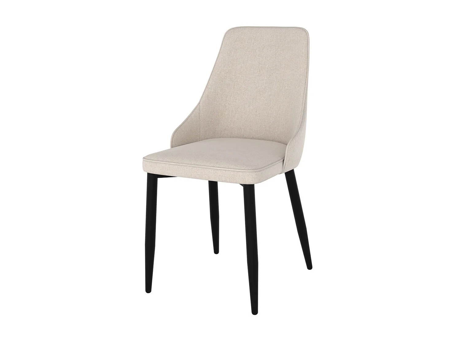 Set de 2 sillas en tela beige con patas de metal - Pipo