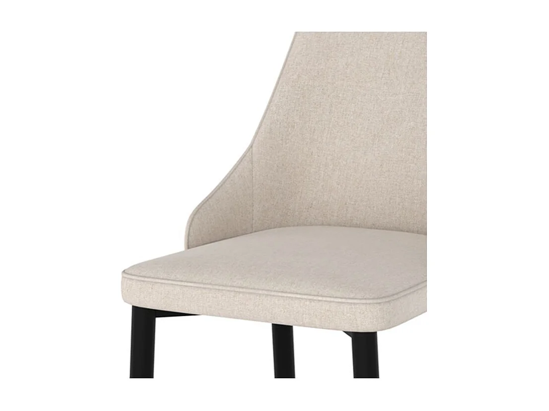 Set de 2 sillas en tela beige con patas de metal - Pipo