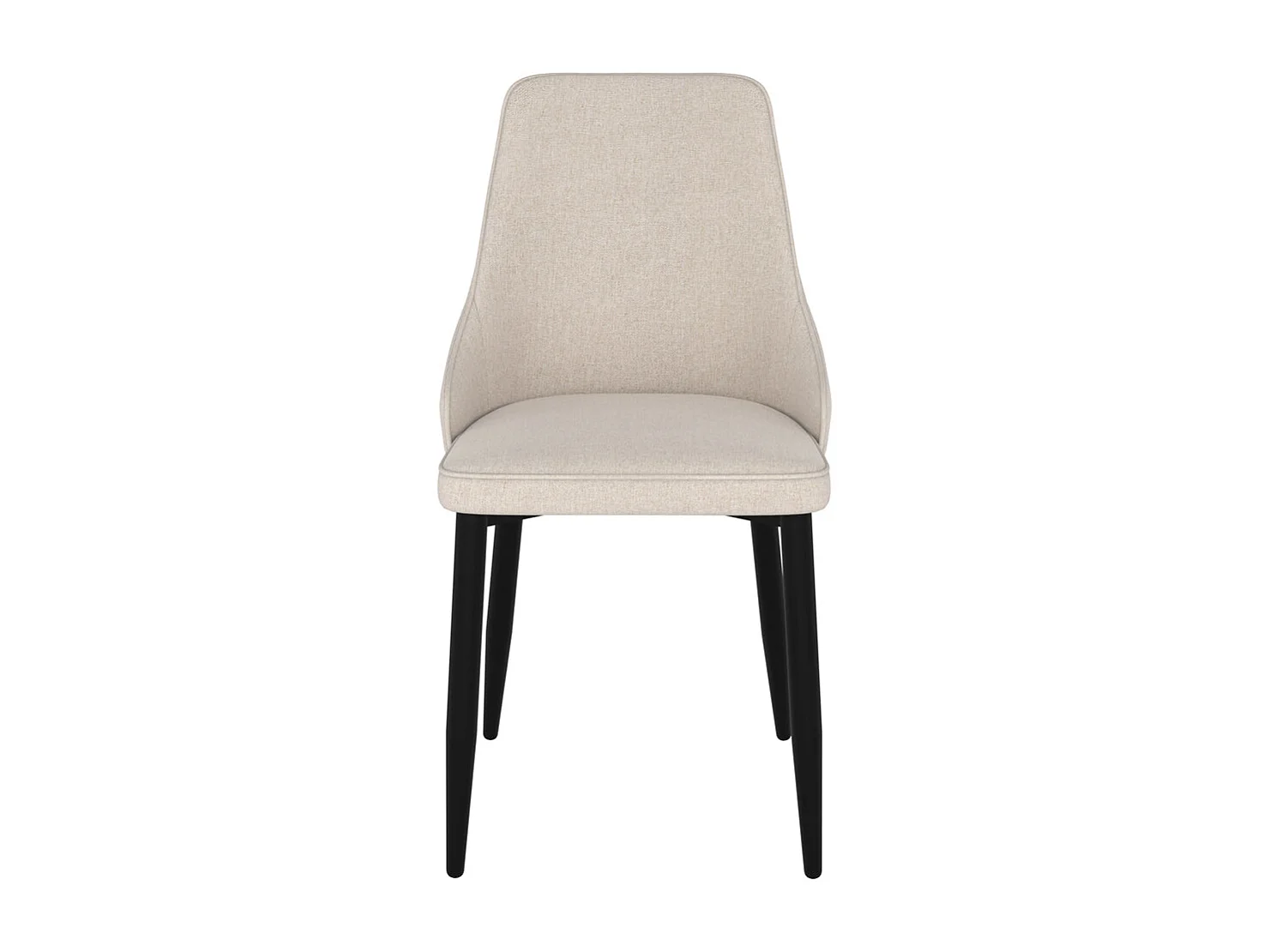 Set di 2 sedie in tessuto beige con gambe in metallo - Pipo