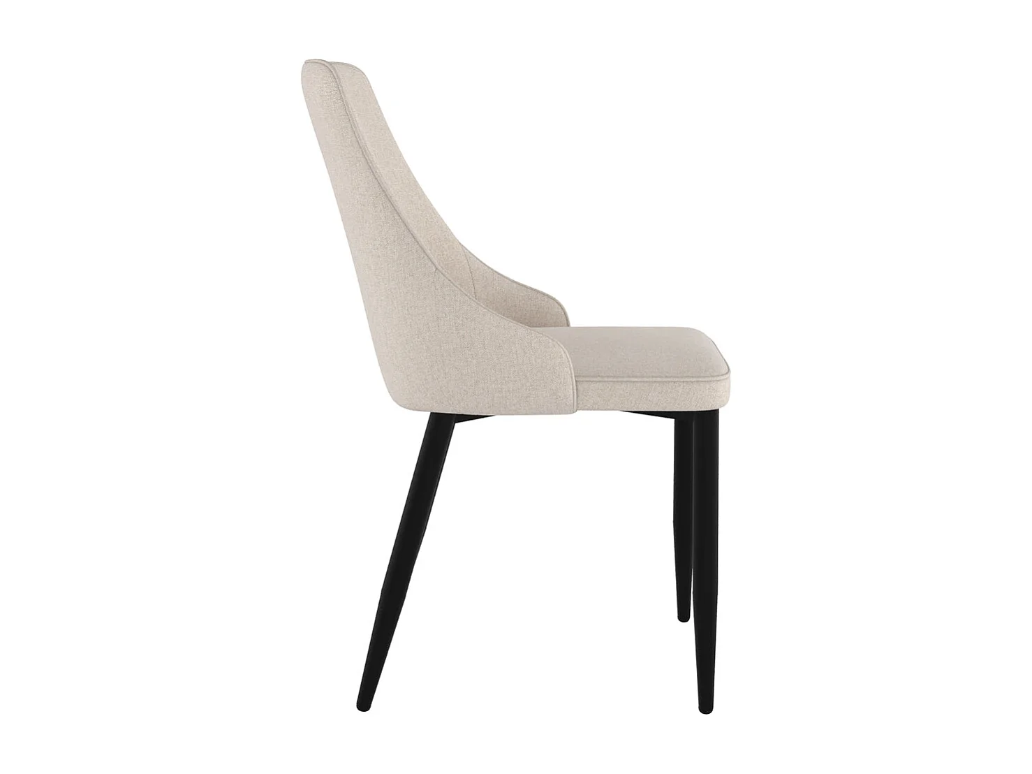 Set di 2 sedie in tessuto beige con gambe in metallo - Pipo