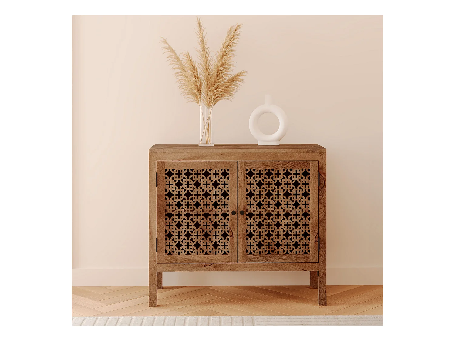 Petit buffet ajouré en bois de manguier - Jaya