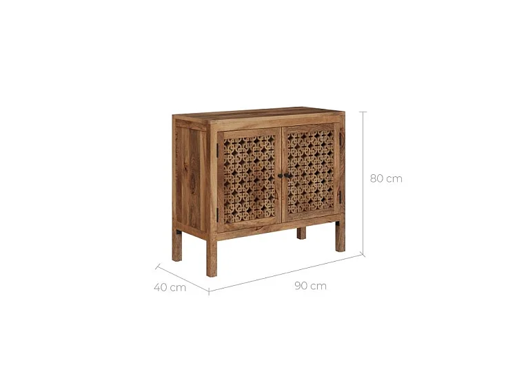 Piccolo buffet con intagli in legno di mango - Jaya