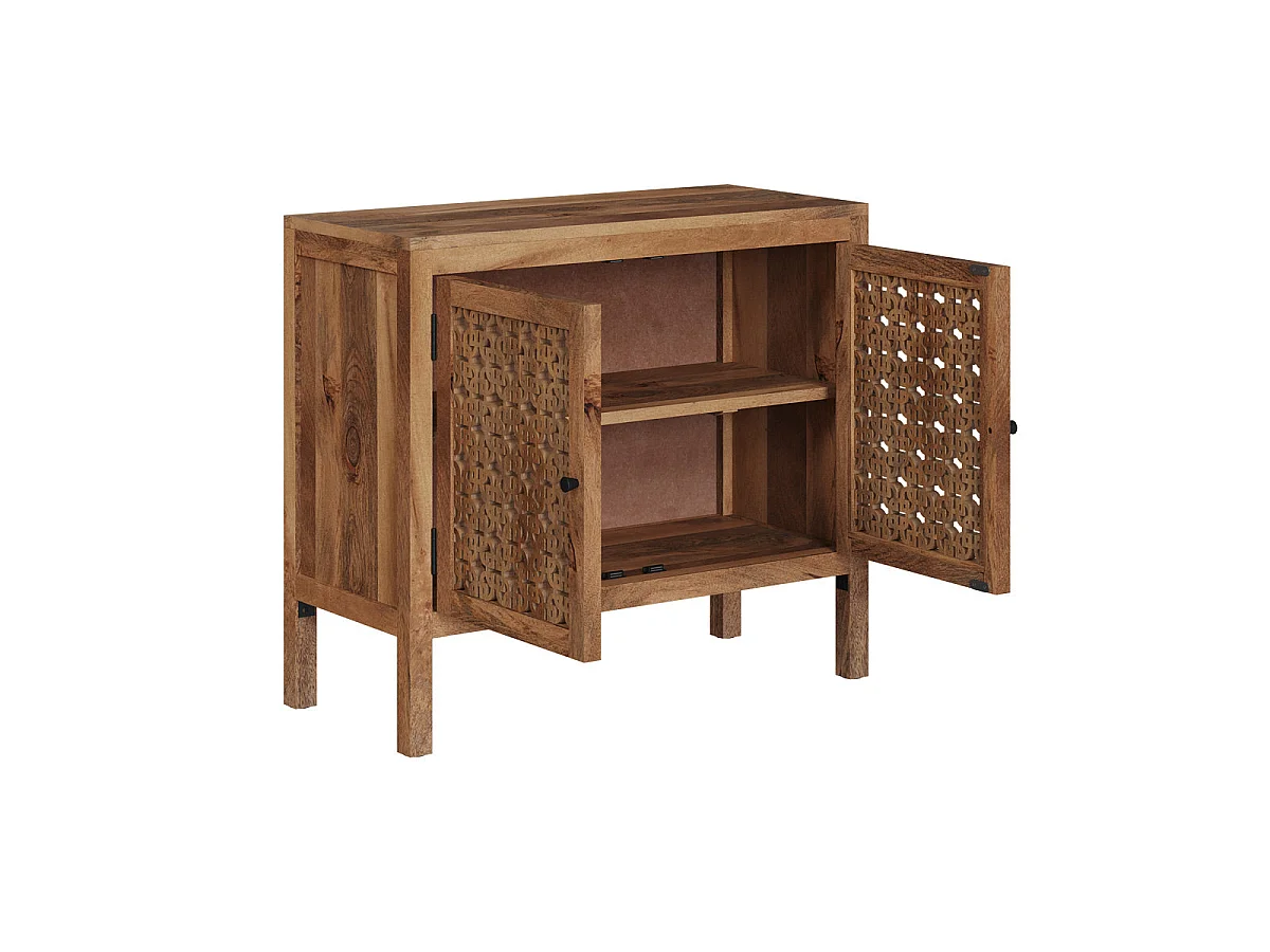 Piccolo buffet con intagli in legno di mango - Jaya