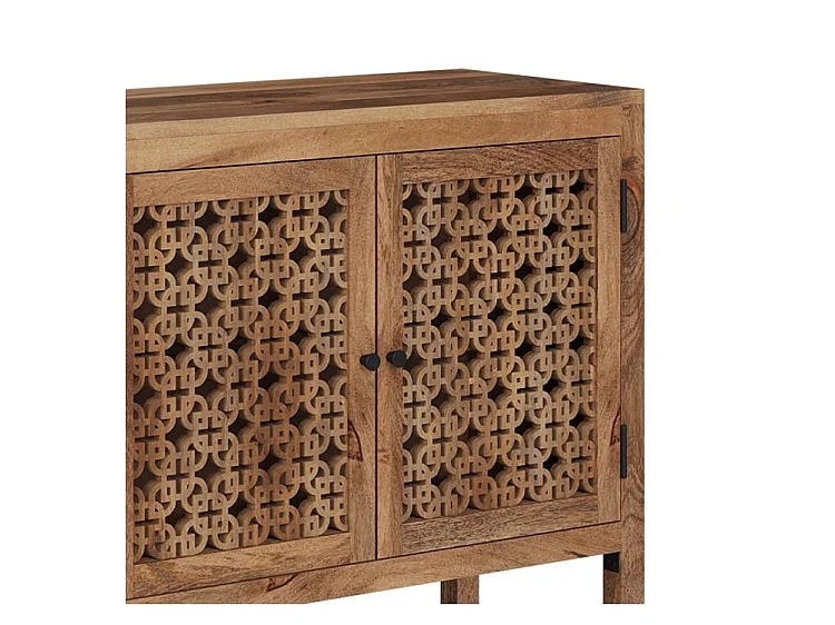 Piccolo buffet con intagli in legno di mango - Jaya