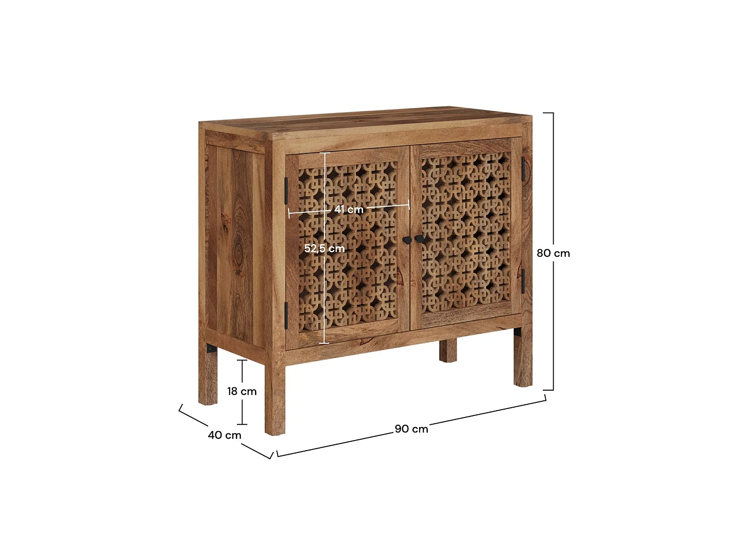 Piccolo buffet con intagli in legno di mango - Jaya
