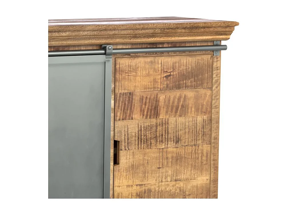 Grand buffet en bois et métal 3 portes 3 tiroirs - Tabuk