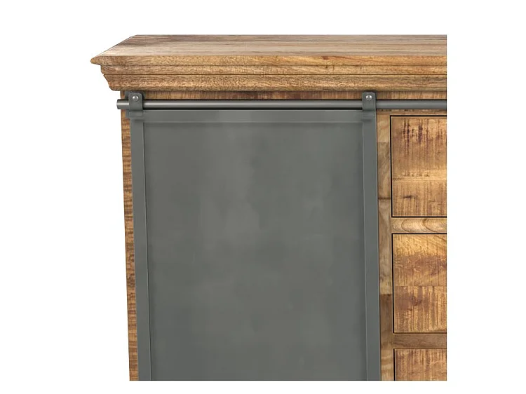 Aparador grande de madera y metal 3 puertas 3 cajones - Tabuk
