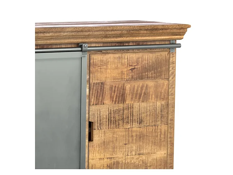 Aparador grande de madera y metal 3 puertas 3 cajones - Tabuk