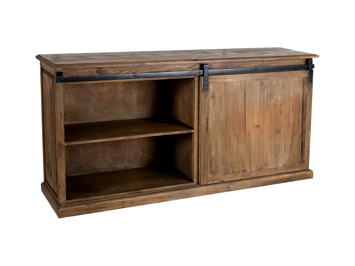 Buffet en bois recyclé, 6 tiroirs et 1 porte coulissante - Sari