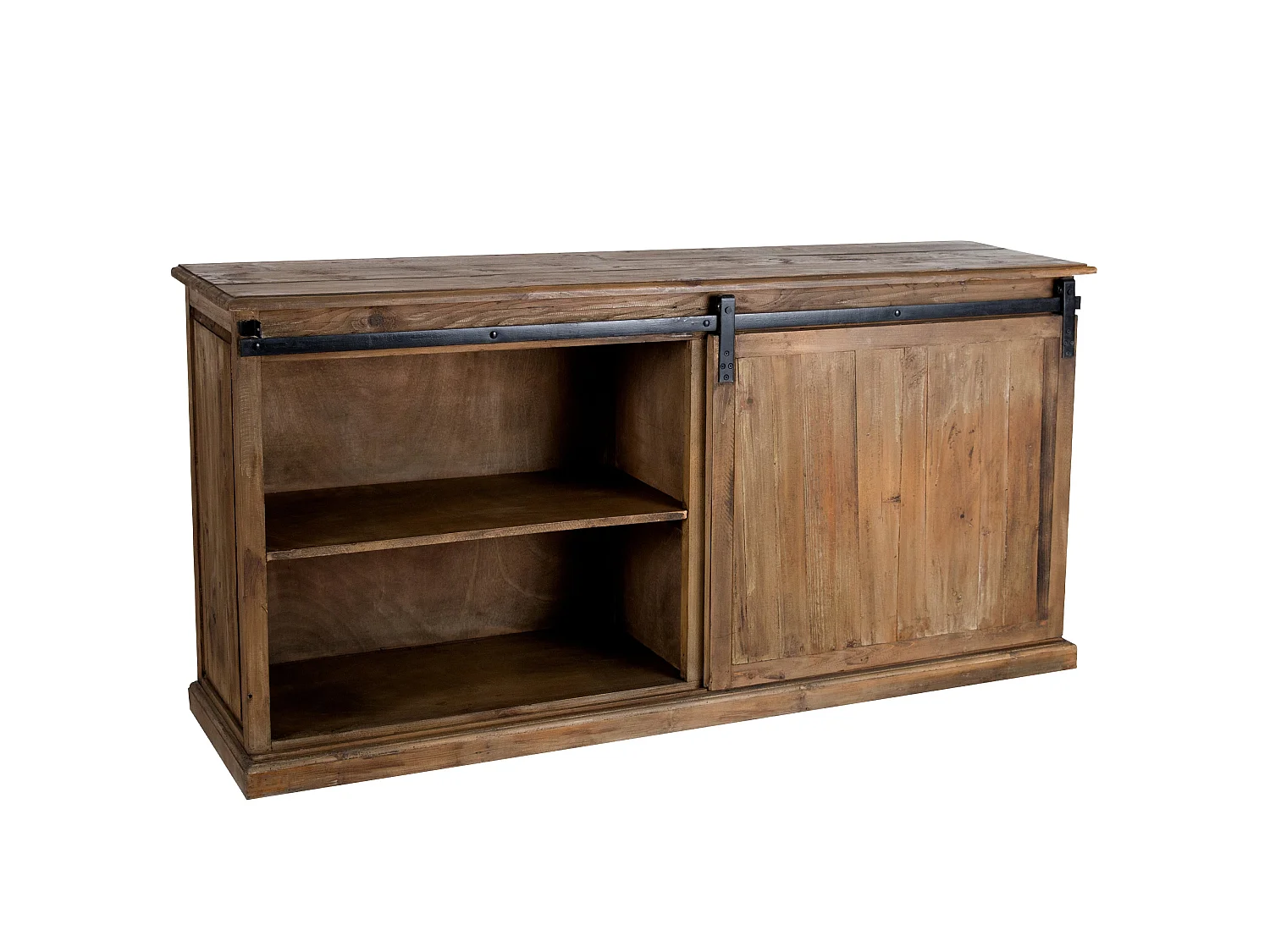Buffet en bois recyclé, 6 tiroirs et 1 porte coulissante - Sari
