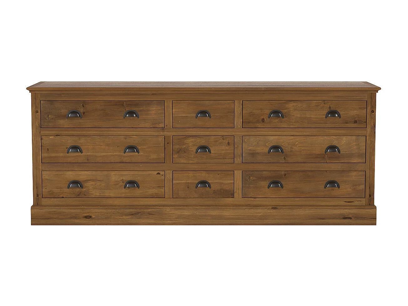 Credenza a 9 cassetti in legno di cedro riciclato - Tobias