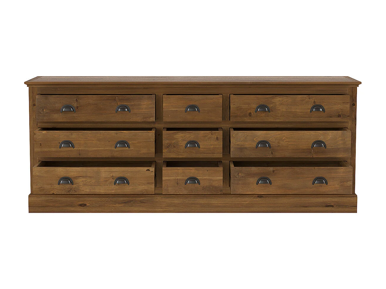 Credenza a 9 cassetti in legno di cedro riciclato - Tobias