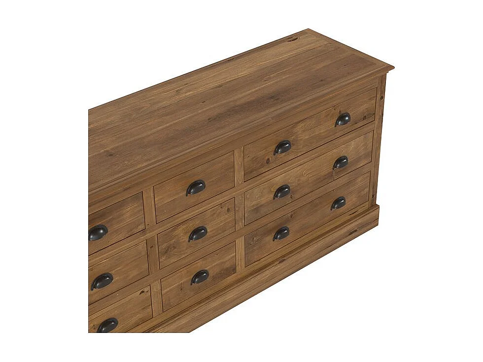 Buffet 9 tiroirs en bois de cèdre recyclé - Tobias
