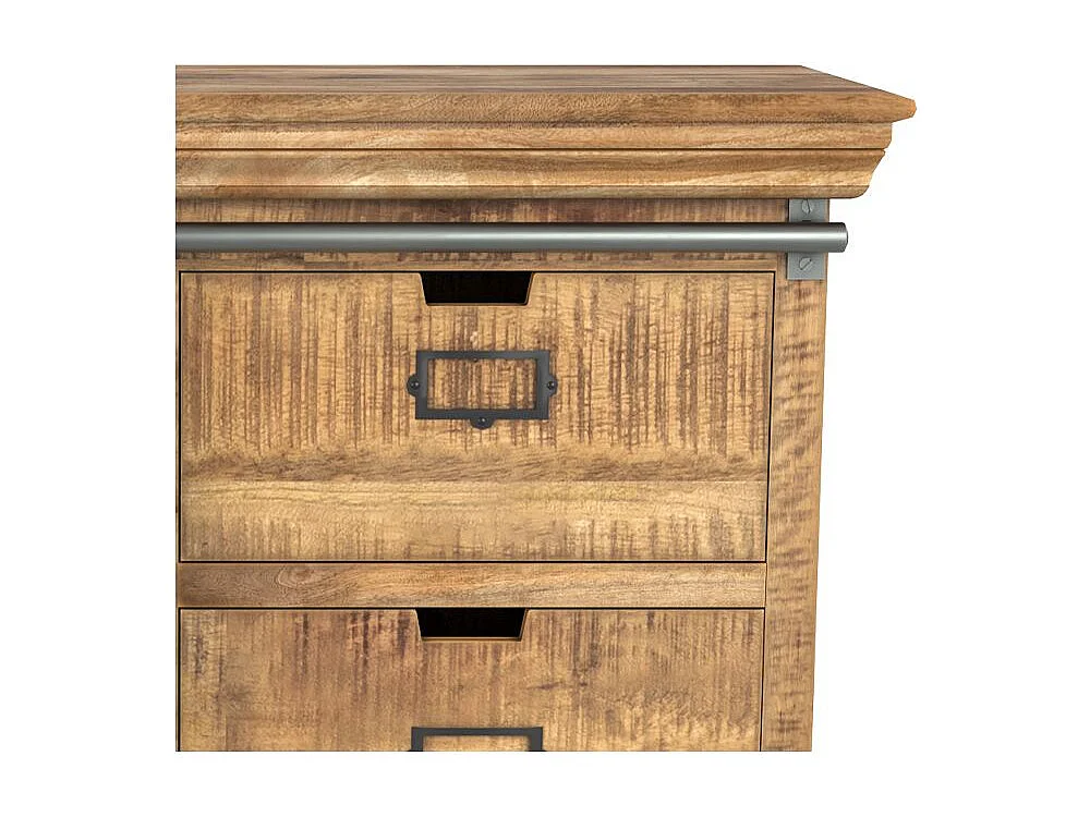 Piccola credenza a 1 anta 3 cassetti in legno e metallo - Tabuk