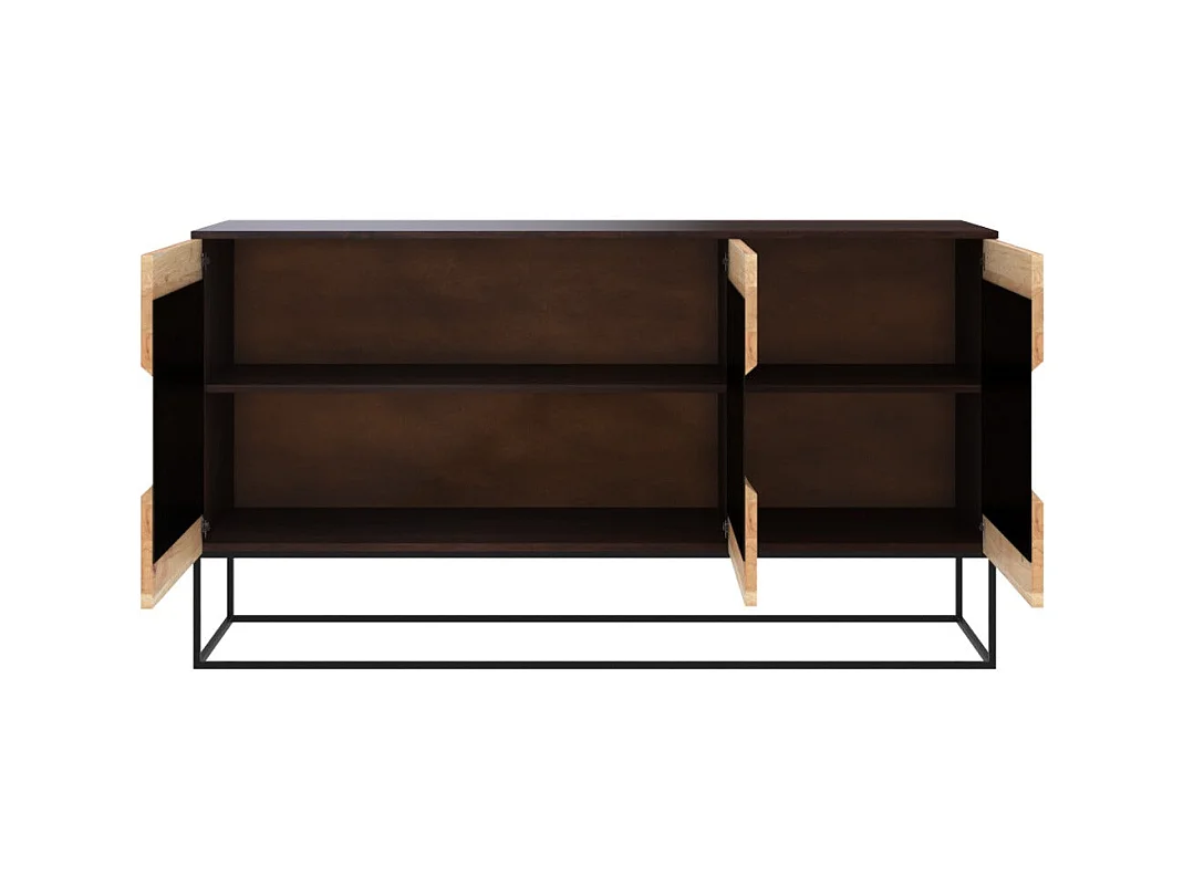 Buffet 3 portes en bois d'acacia et métal noir - Alabama