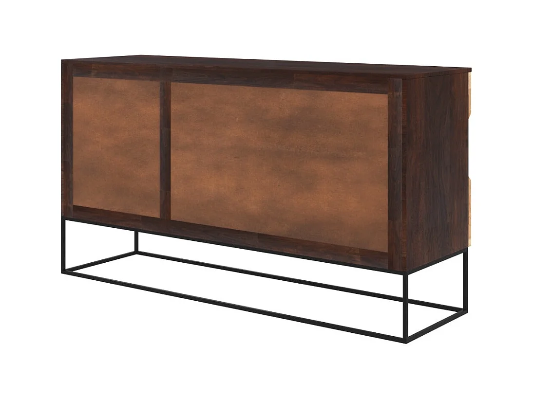 Buffet 3 portes en bois d'acacia et métal noir - Alabama