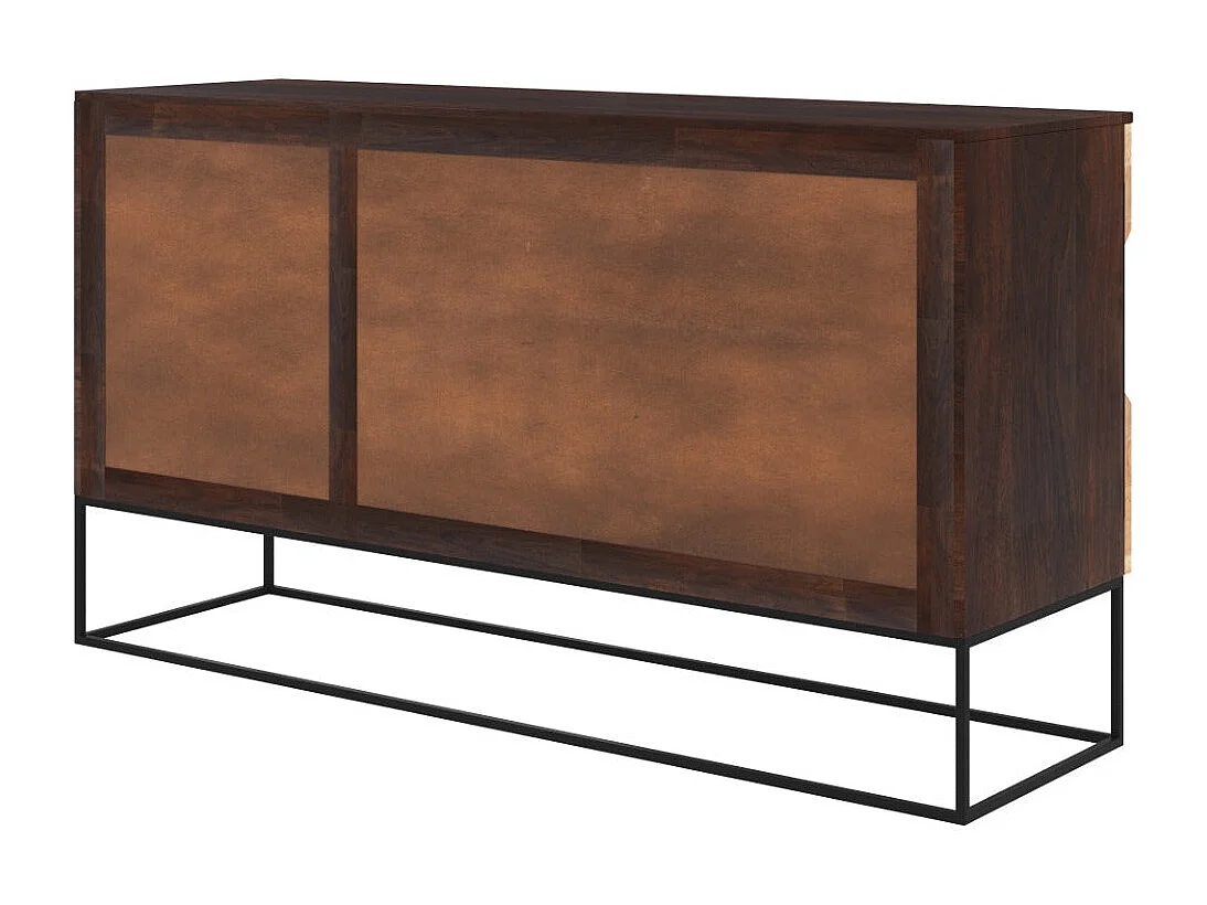 Buffet 3 portes en bois d'acacia et métal noir - Alabama