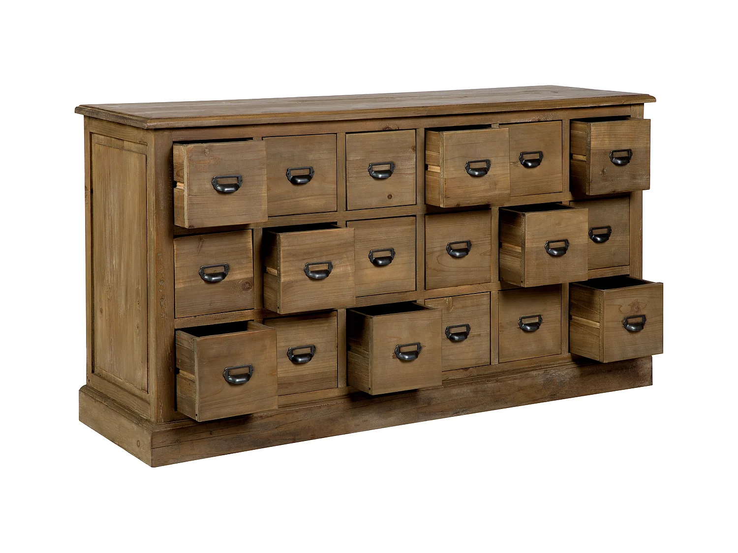 Buffet en bois recyclé 18 tiroirs - Miramas