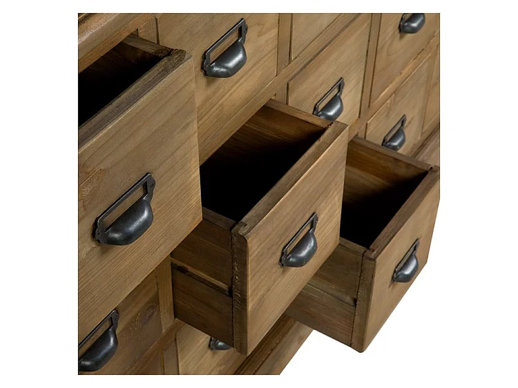 Buffet in legno riciclato 18 cassetti - Miramas