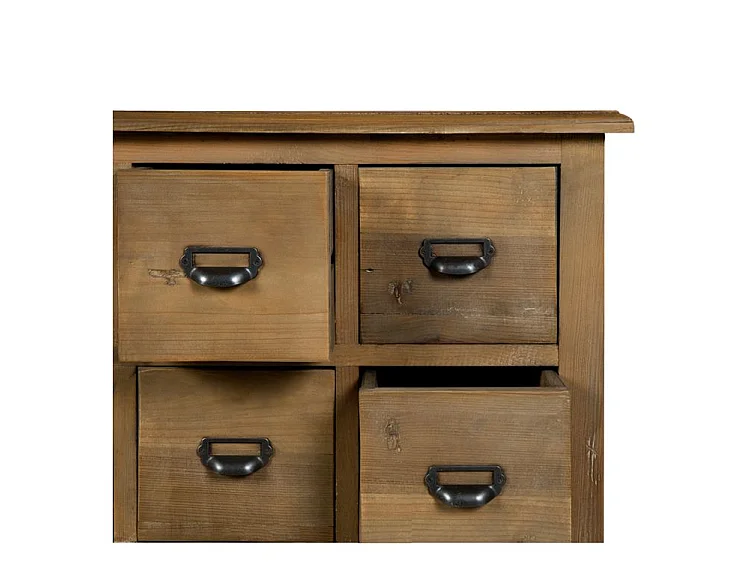 Buffet in legno riciclato 18 cassetti - Miramas