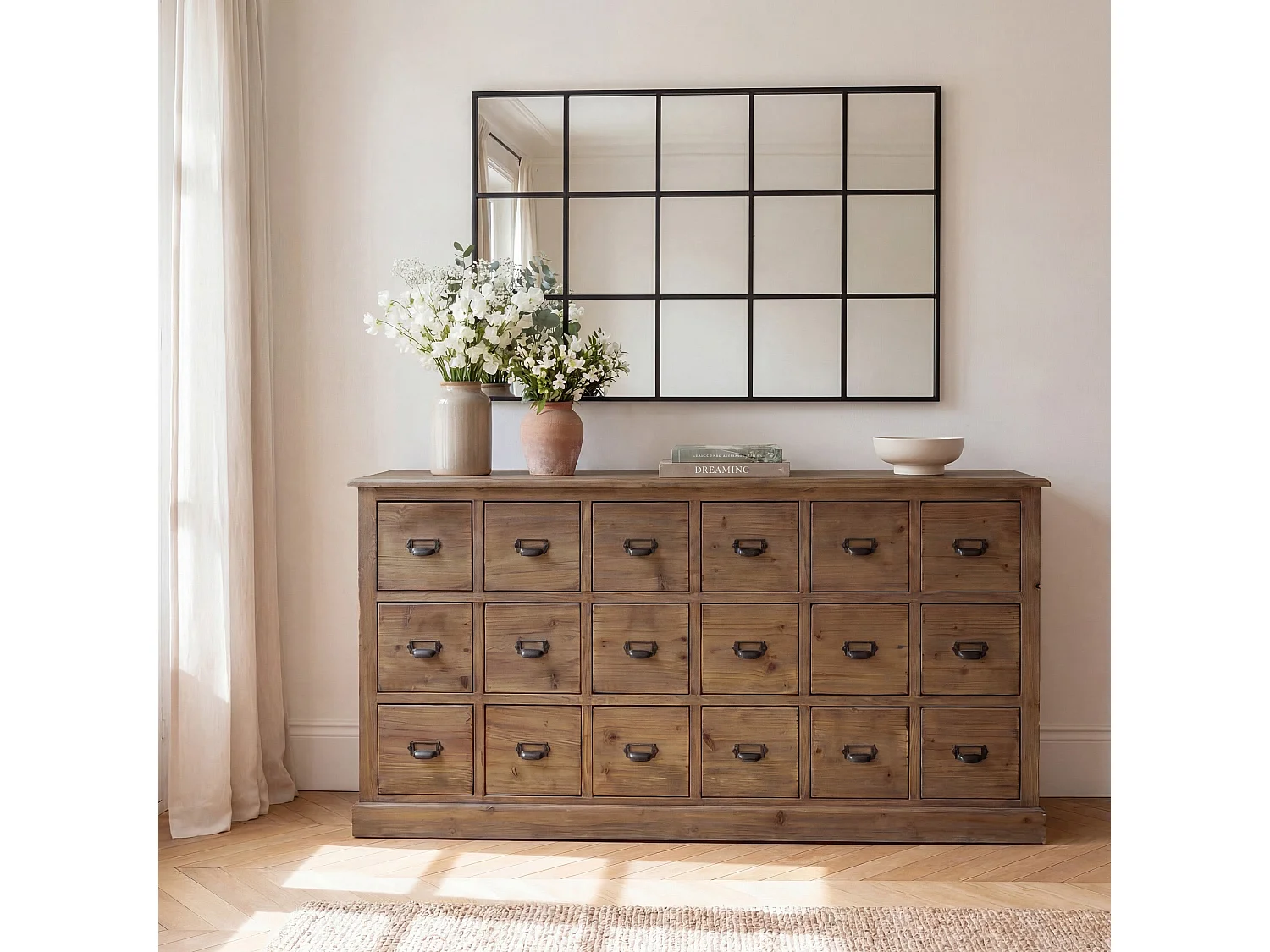 Buffet aus recyceltem Holz mit 18 Schubladen - Miramas