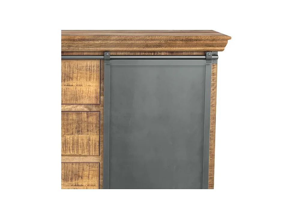 Aparador de madera 3 cajones 2 puertas metálicas correderas - Tabuk