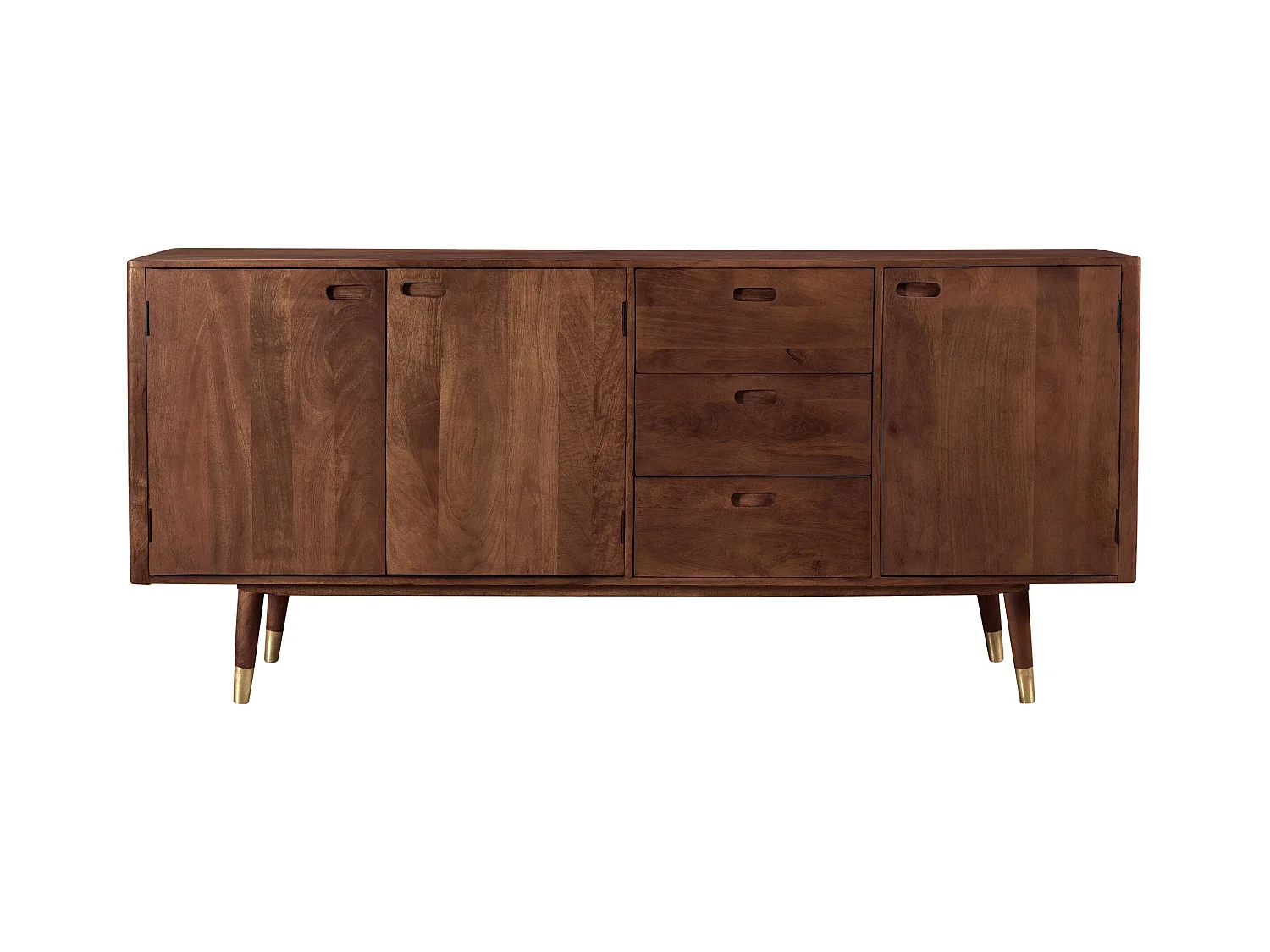 Buffet en bois massif 3 portes 3 tiroirs et détails dorés - Colombo