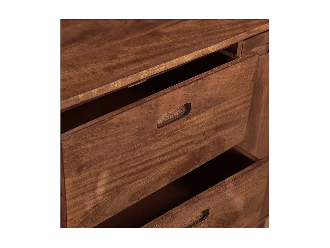 Credenza in legno massiccio 3 porte 3 cassetti e dettagli in oro - Colombo