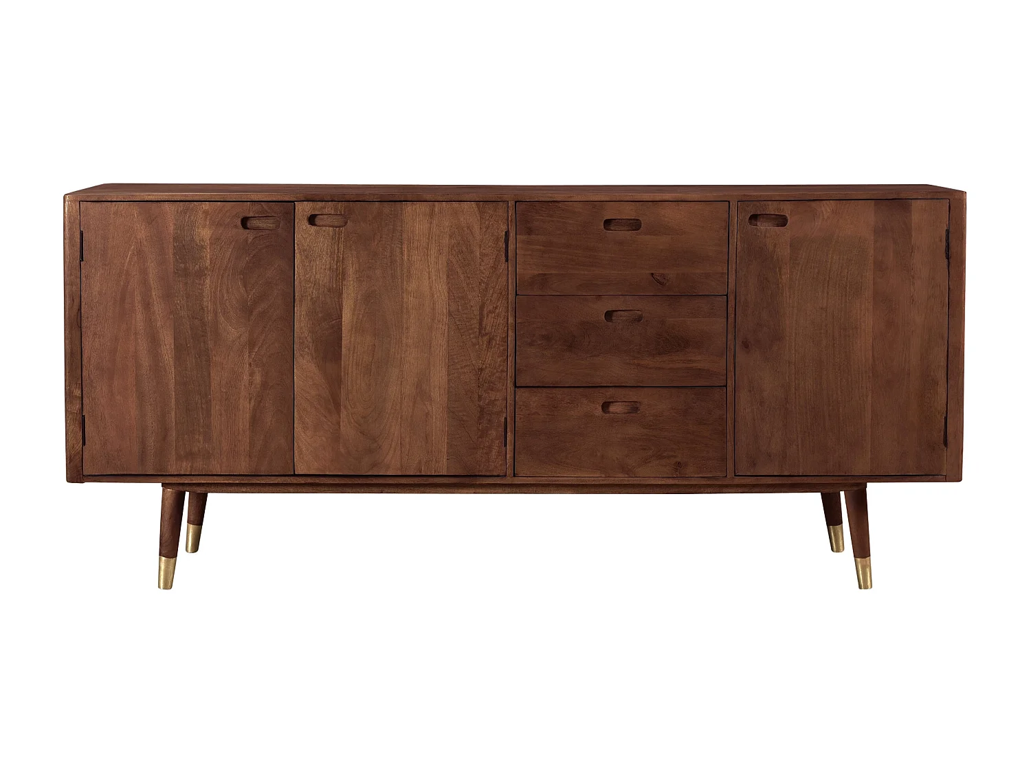 Buffet en bois massif 3 portes 3 tiroirs et détails dorés - Colombo