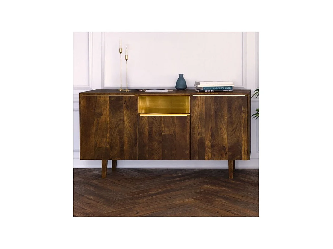 Buffet en bois de manguier 2 portes 1 niche - Taiko