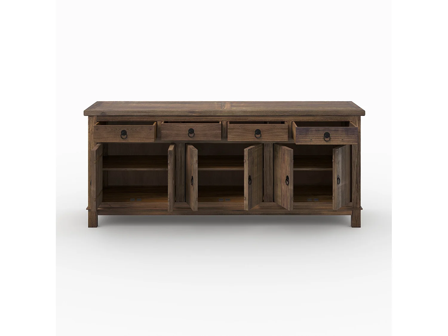 Aparador de madera recuperada con 3 puertas y 4 cajones - Mastic