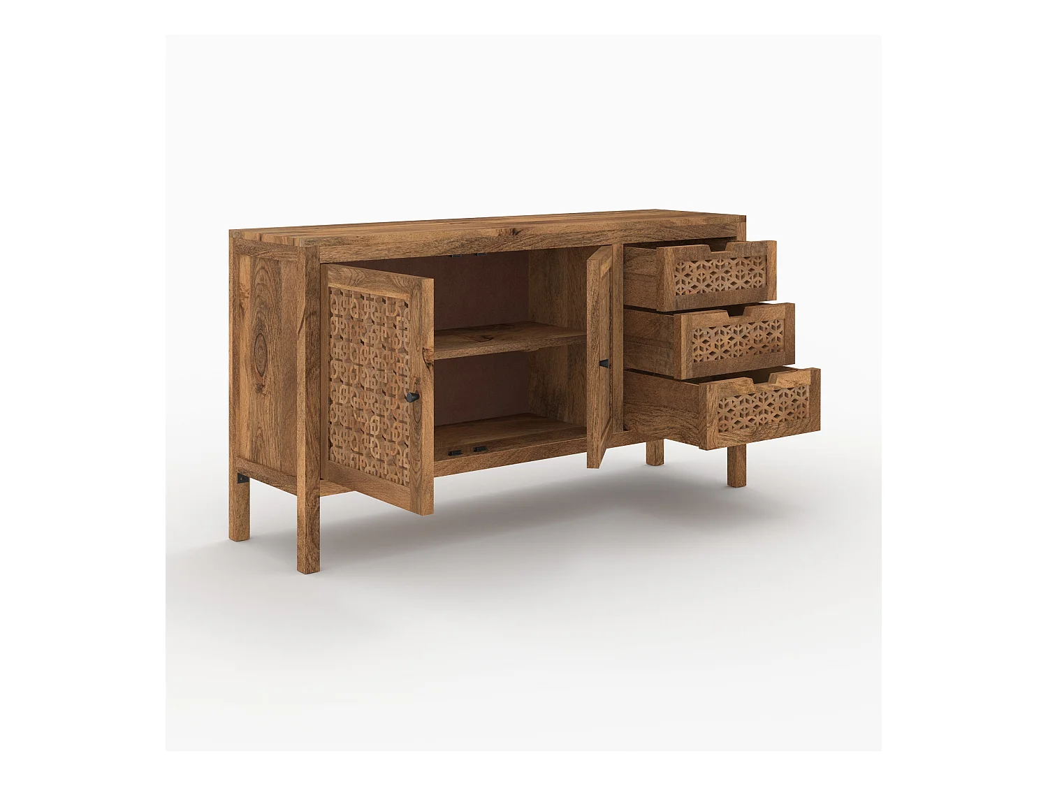 Buffet ajouré en bois de manguier - Jaya