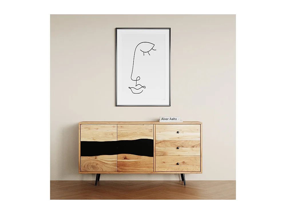 Credenza in legno massiccio di acacia e metallo - Alabama