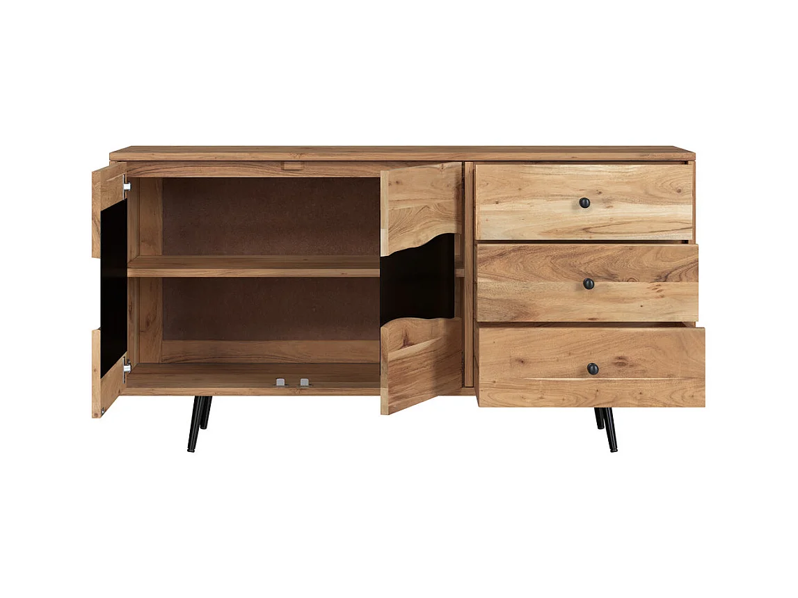 Credenza in legno massiccio di acacia e metallo - Alabama