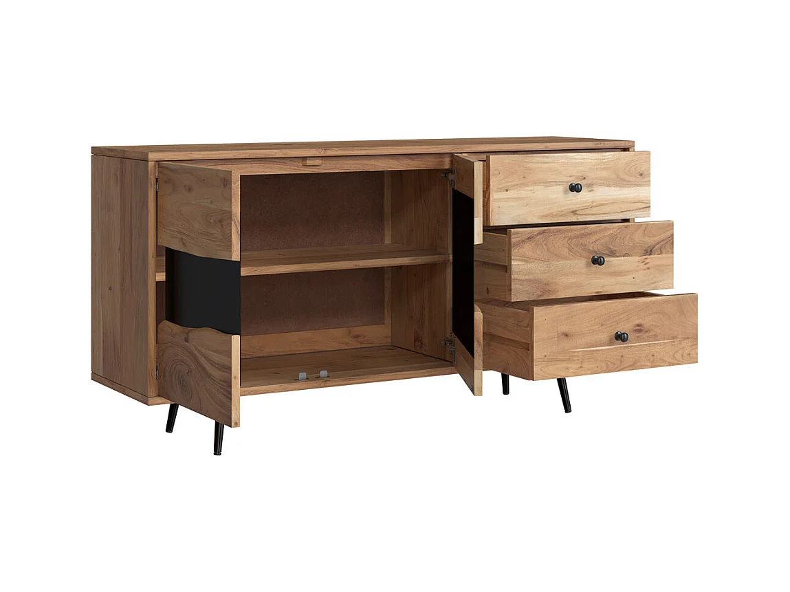 Credenza in legno massiccio di acacia e metallo - Alabama