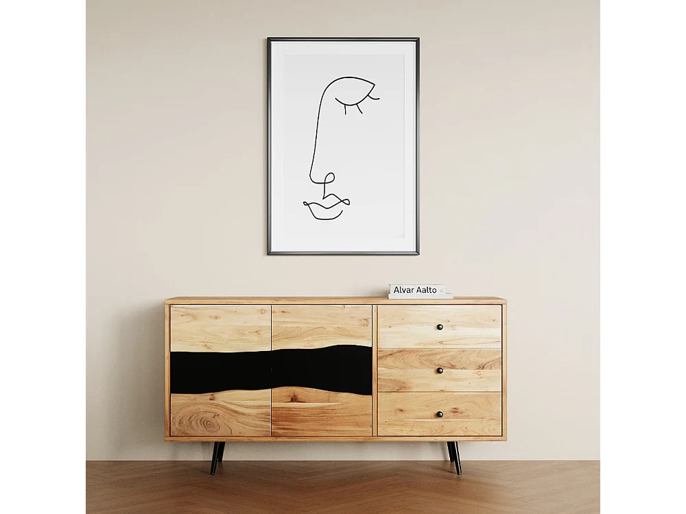 Credenza in legno massiccio di acacia e metallo - Alabama