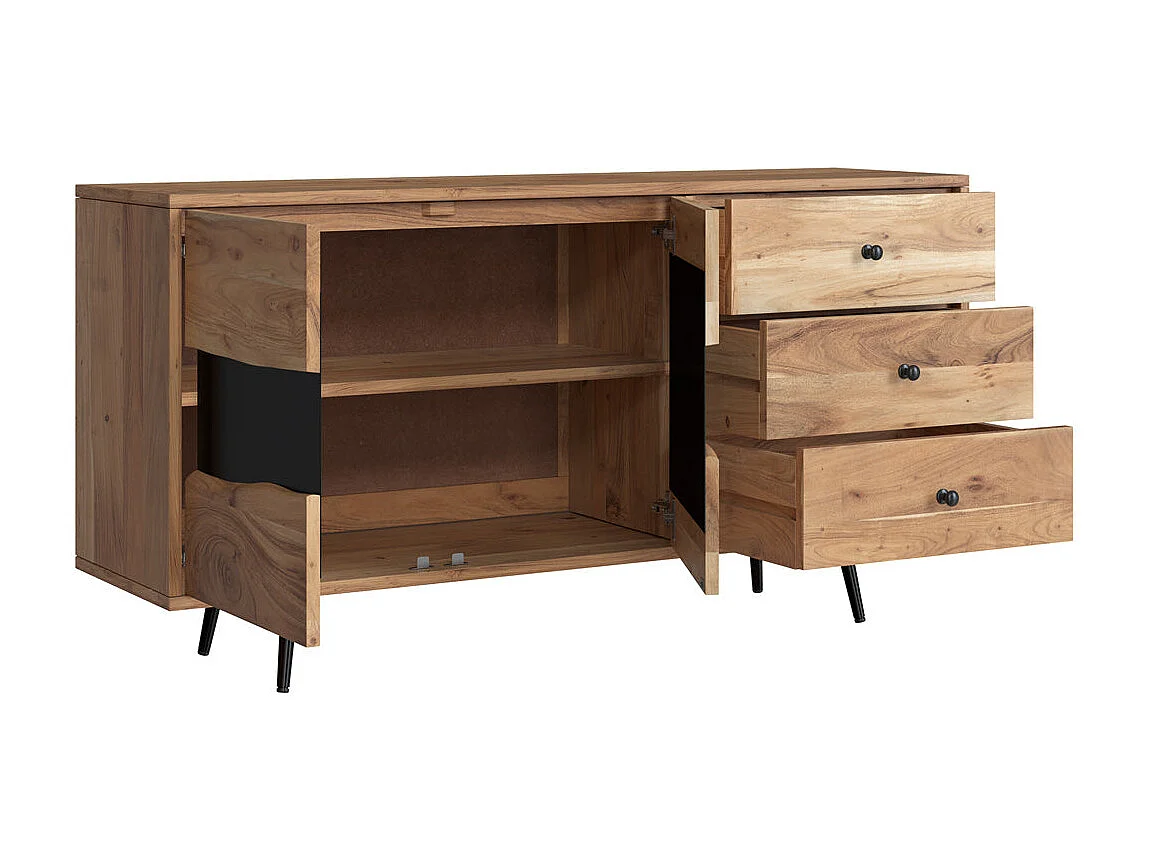 Credenza in legno massiccio di acacia e metallo - Alabama