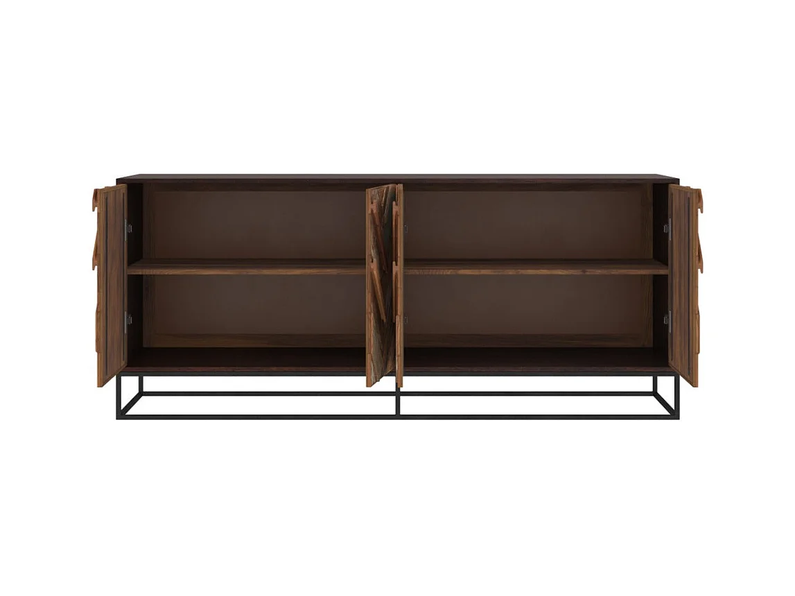 Buffet 4 portes en bois d'acacia et bois recyclé - Krabi