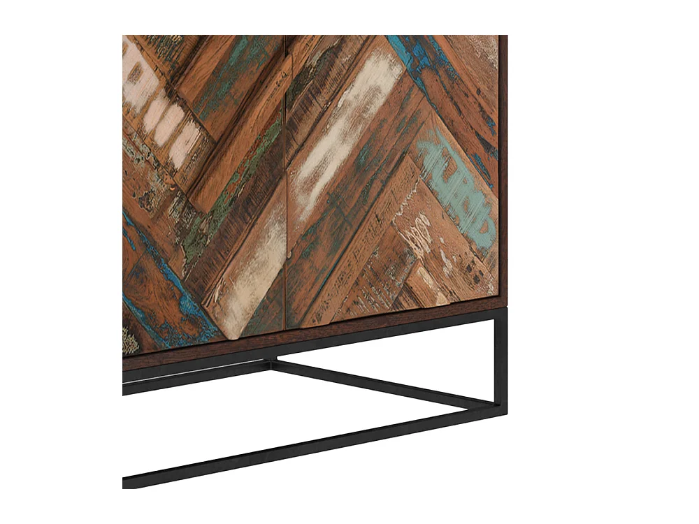 Buffet 4 portes en bois d'acacia et bois recyclé - Krabi