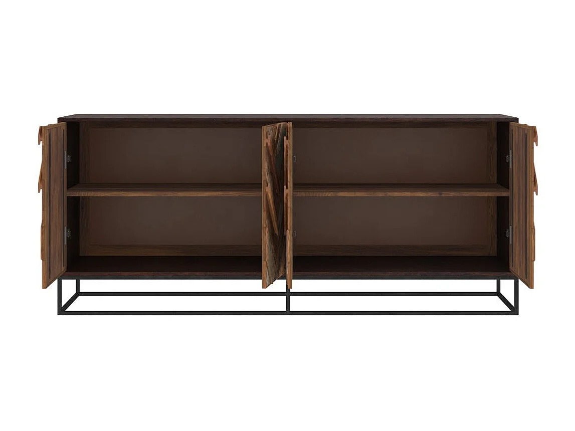 Aparador de 4 puertas de madera de acacia y madera reciclada - Krabi