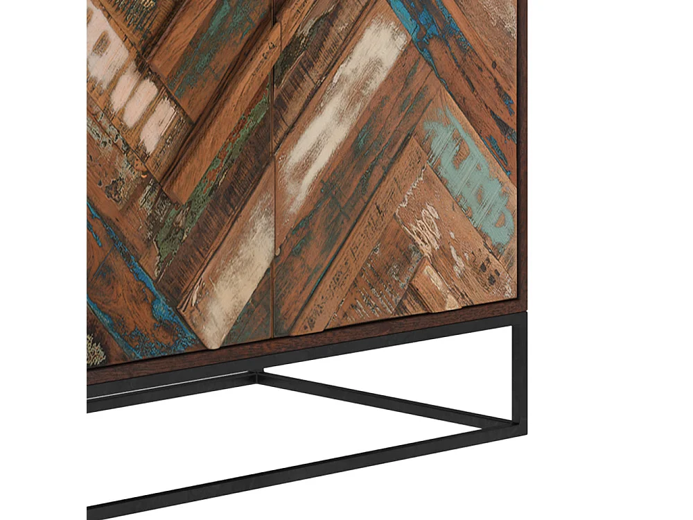 Aparador de 4 puertas de madera de acacia y madera reciclada - Krabi