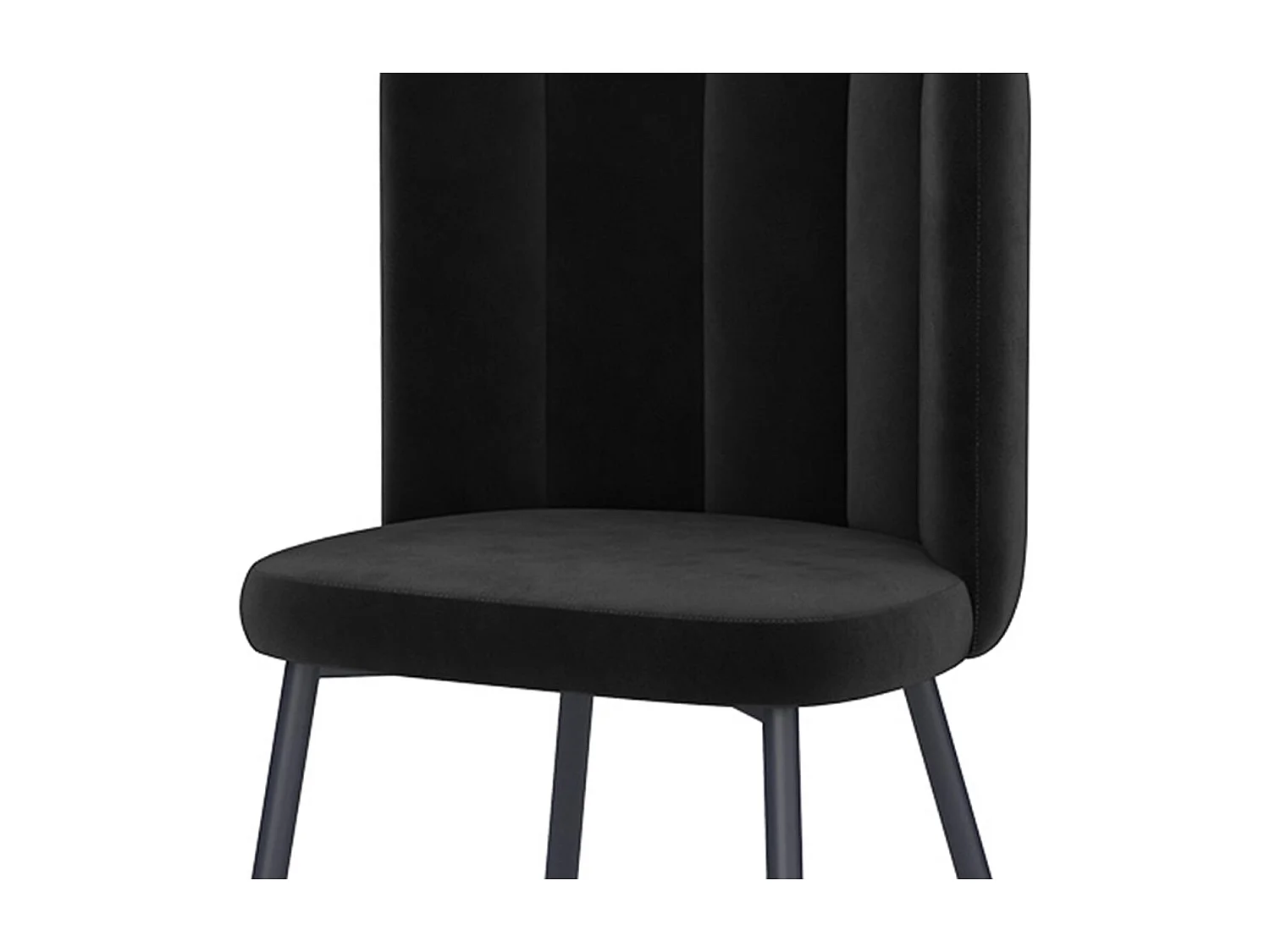 Set de 2 sillas de terciopelo negro con patas de metal negro - Rosy