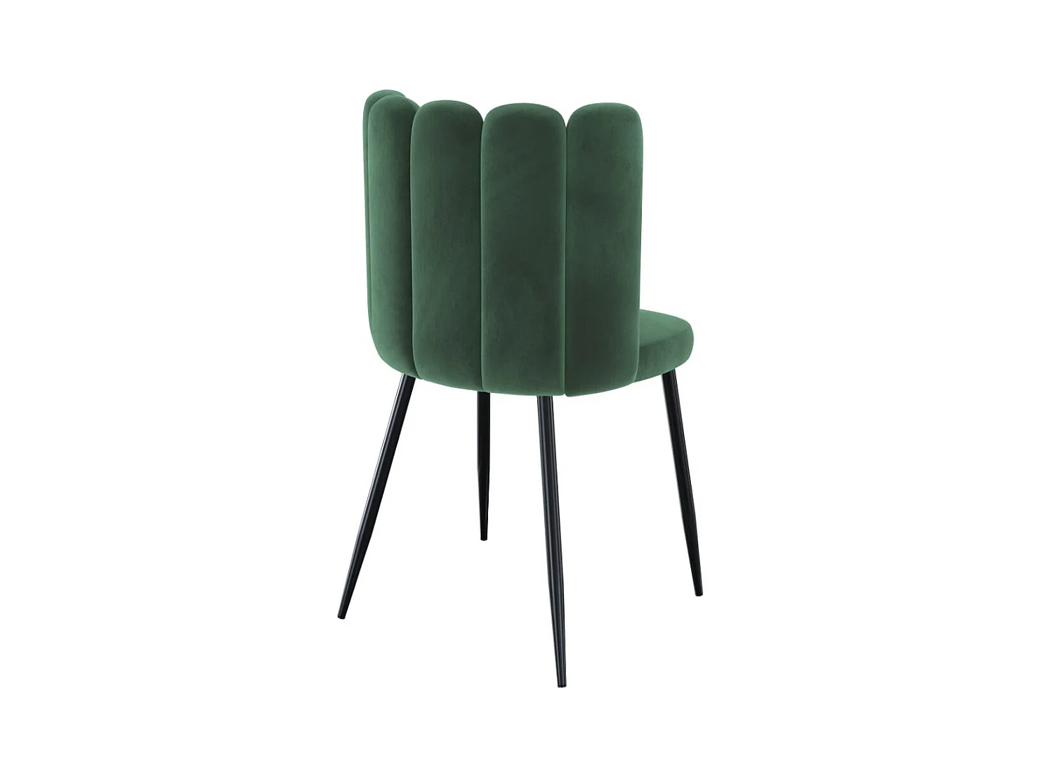 Lot de 2 chaises en velours vert et pieds en métal - Rosy