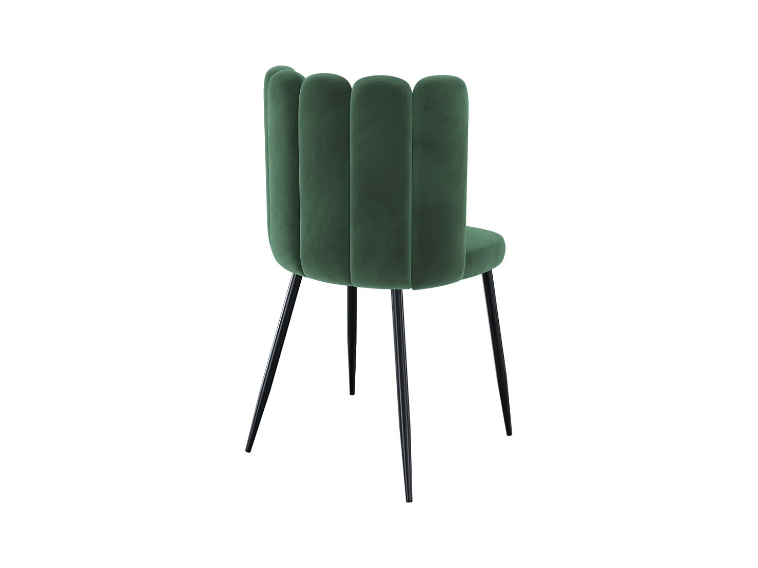 Set de 2 sillas de terciopelo verde con patas de metal - Rosy