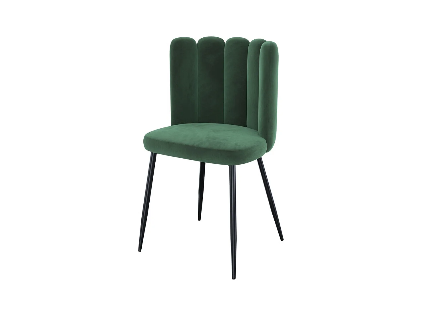 Set de 2 sillas de terciopelo verde con patas de metal - Rosy