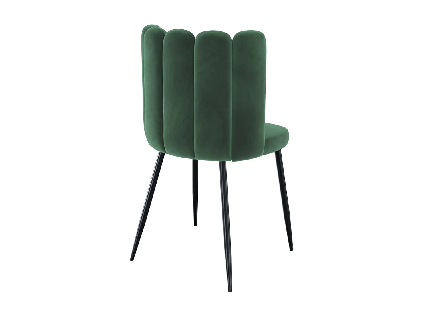 Set de 2 sillas de terciopelo verde con patas de metal - Rosy