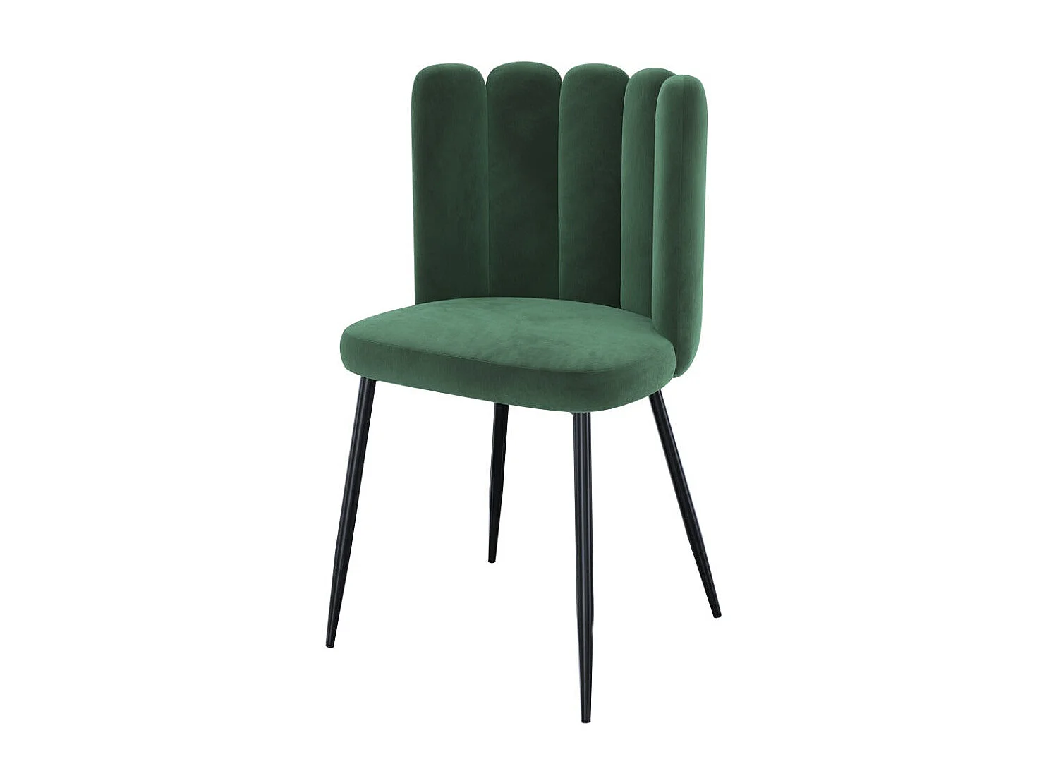 Set de 2 sillas de terciopelo verde con patas de metal - Rosy